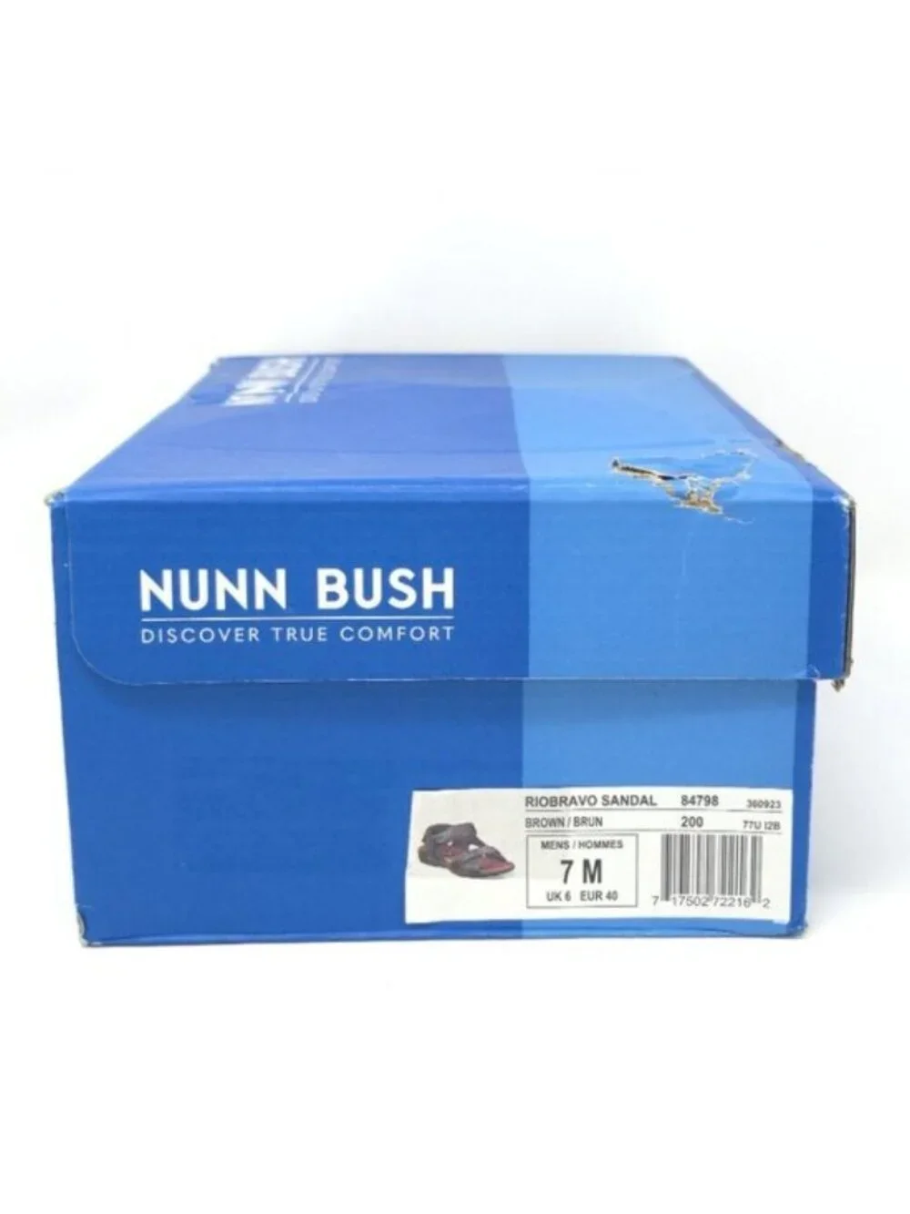 New Nunn Bush Rio Bravo Brown Leather Three-Strap Sandals Men’s 7M